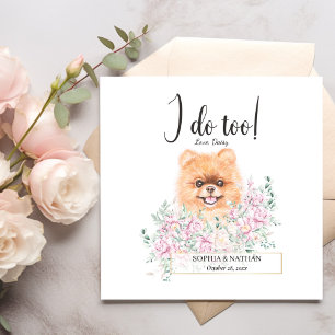 Serviette En Papier Mariage de chien de Poméranie Cocktails Napkins