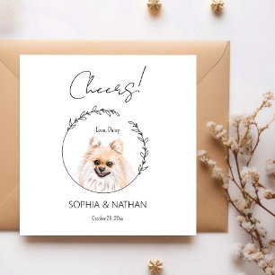 Serviette En Papier Mariage de chien de Poméranie simple Cocktail Napk