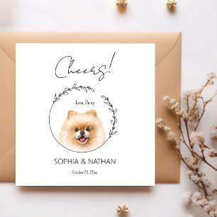 Serviette En Papier Mariage de chien de Poméranie simple Cocktail Napk