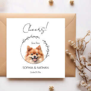 Serviette En Papier Mariage de chien de Poméranie simple Cocktail Napk