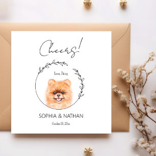 Serviette En Papier Mariage de chien de Poméranie simple Cocktail Napk