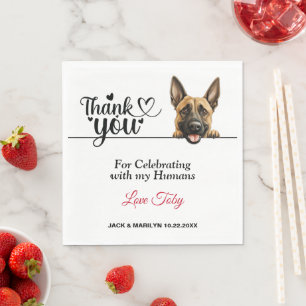 Serviette En Papier Mariage de chien Malinois belge Cocktail