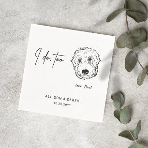 Serviette En Papier Mariage de chien moderne mignon pour animal de com