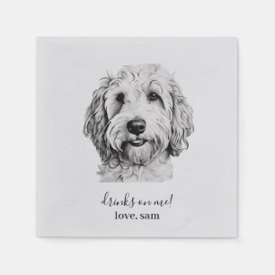 Serviette En Papier Mariage de chien personnalisé Napkin Golden Dood
