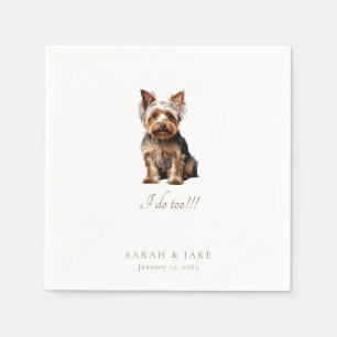 Serviette En Papier Mariage de chien personnalisé Yorkshire Terrier