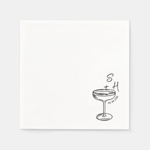 Serviette En Papier Mariage de cocktail simple à main