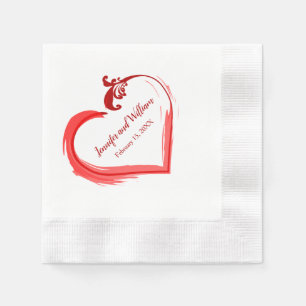 Serviette En Papier Mariage de coeur de Swoosh rouge serviettes