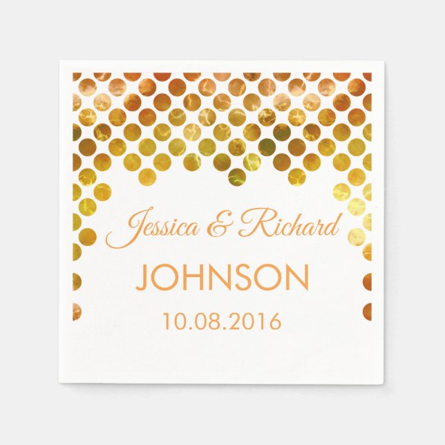 Serviette En Papier mariage de confetti en feuille d'or (Devant)