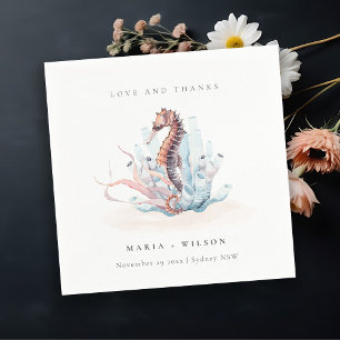 Serviette En Papier Mariage de corail d'algues sous-marines