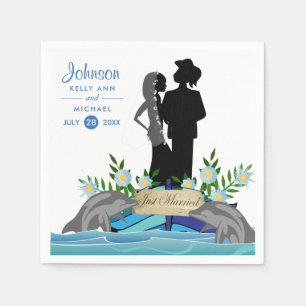 Serviette En Papier Mariage de dauphin de bateau