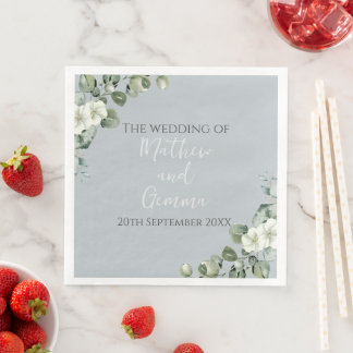 Serviette En Papier Mariage de design Eucalyptus moderne