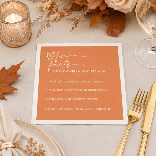 Serviette En Papier Mariage de faits amusants orange citrouille élégan