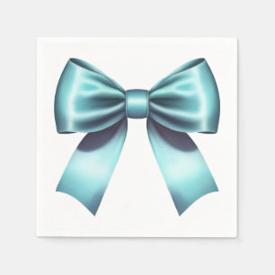 Serviette En Papier Mariage de Fête des mariées élégant à Bow bleu tur