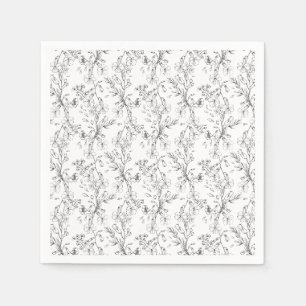 Serviette En Papier Mariage de fleurs botaniques classiques