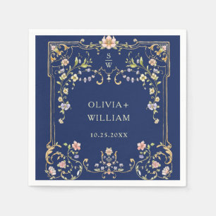 Serviette En Papier Mariage de fleurs de Bohême Vintages