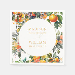 Serviette En Papier Mariage de fruits d'agrumes orange