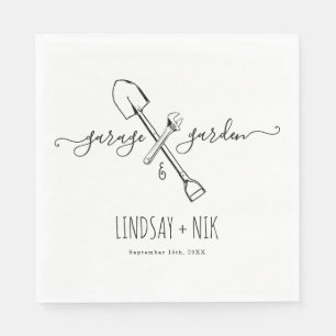 Serviette En Papier Mariage de Garage & Jardin / Fête de Couple