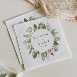 Serviette En Papier Mariage de germe romantique ivoire