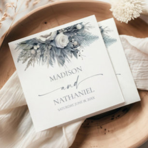 Serviette En Papier Mariage de jardin floral de rose blanche Boho