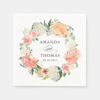 Serviette En Papier Mariage de la feuille de corail flush