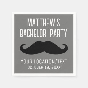 Serviette En Papier Mariage de la Mustache noire de la fête de bachelo