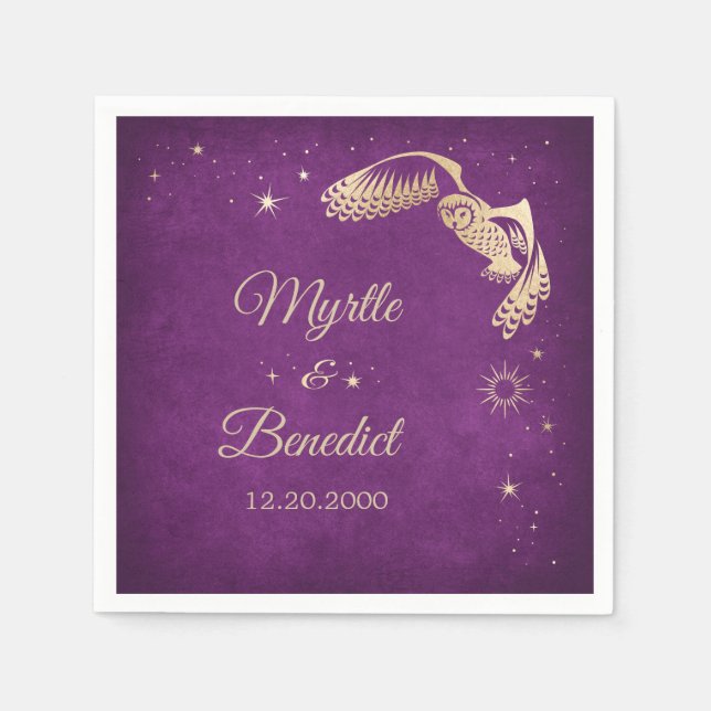 Serviette En Papier Mariage de l'étoile de la sorcière violette (Devant)