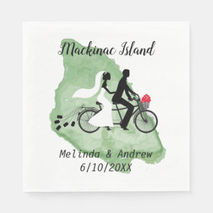 Serviette En Papier Mariage de l'île Mackinac Napkin avec Vélo Tandem