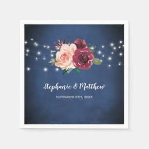 Serviette En Papier Mariage de lumière Rose bleu bleu bleu bleu bleu b