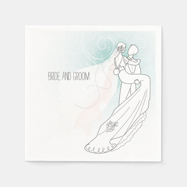 Serviette En Papier Mariage de mariée et de chambre (Devant)