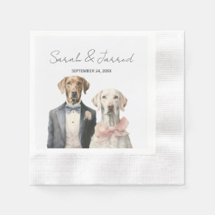 Serviette En Papier Mariage de mariée et de chambre de chien