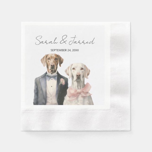Serviette En Papier Mariage de mariée et de chambre de chien (Devant)