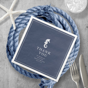 Serviette En Papier Mariage de mer Blue Wave V3 ID836