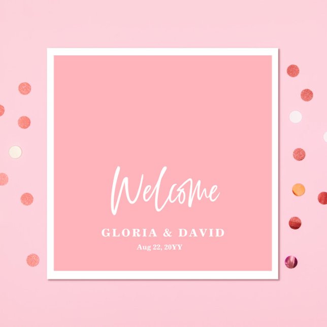 Serviette En Papier Mariage de Merci rose (Créateur téléchargé)