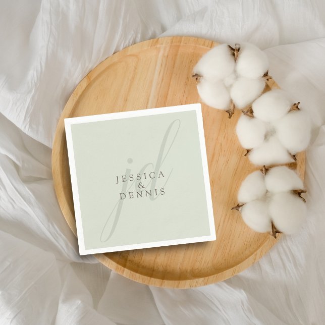 Serviette En Papier Mariage de monogramme minimaliste moderne (Créateur téléchargé)