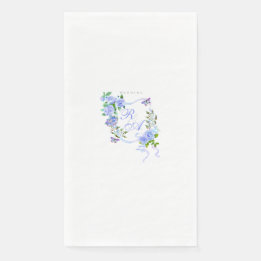 Serviette En Papier Mariage de monogramme Rose bleu