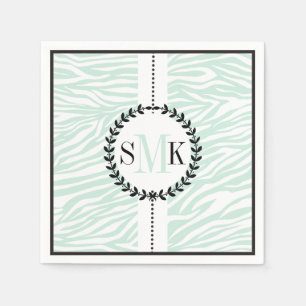 Serviette En Papier Mariage de motif d'impression à la menthe verte, b