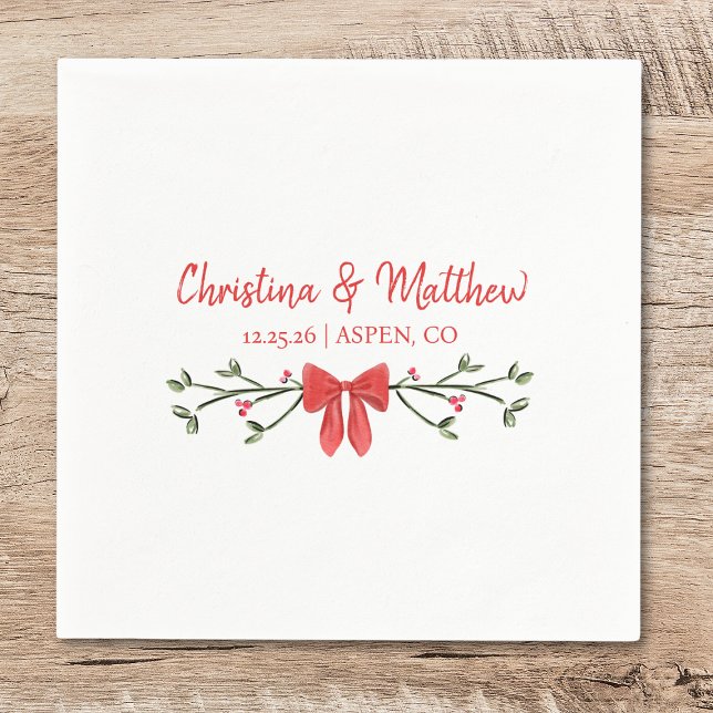 Serviette En Papier Mariage de Noël Chic Personnalisé (Créateur téléchargé)
