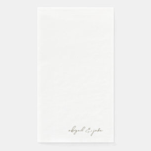 Serviette En Papier Mariage de noms de script or moderne simple