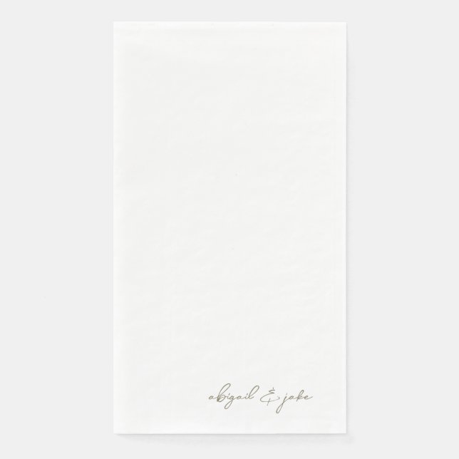 Serviette En Papier Mariage de noms de script or moderne simple (Devant)