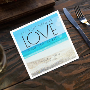 Serviette En Papier Mariage de plage de destination