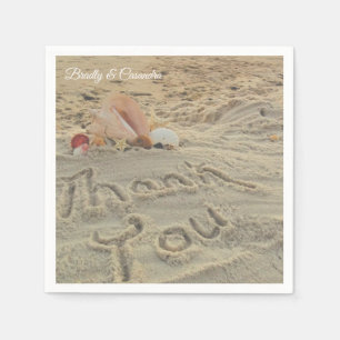 Serviette En Papier Mariage de plage moderne personnalisée Coques Merc