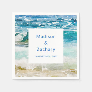 Serviette En Papier Mariage de plage tropicale