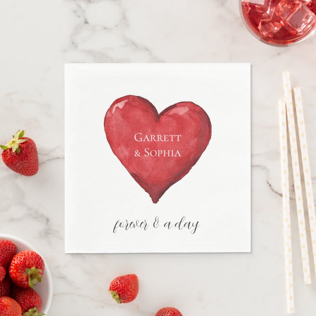 Serviette En Papier Mariage de Red Heart (En situation)