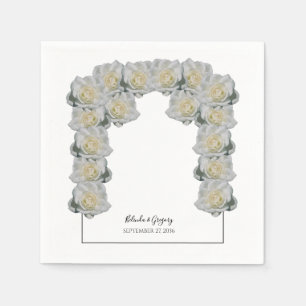 Serviette En Papier Mariage de Roses blanches