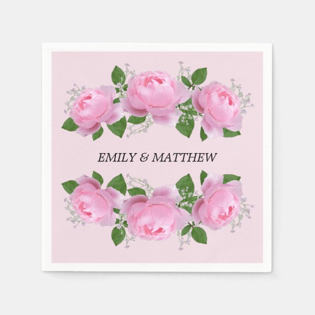 Serviette En Papier Mariage de roses parfumées (Devant)