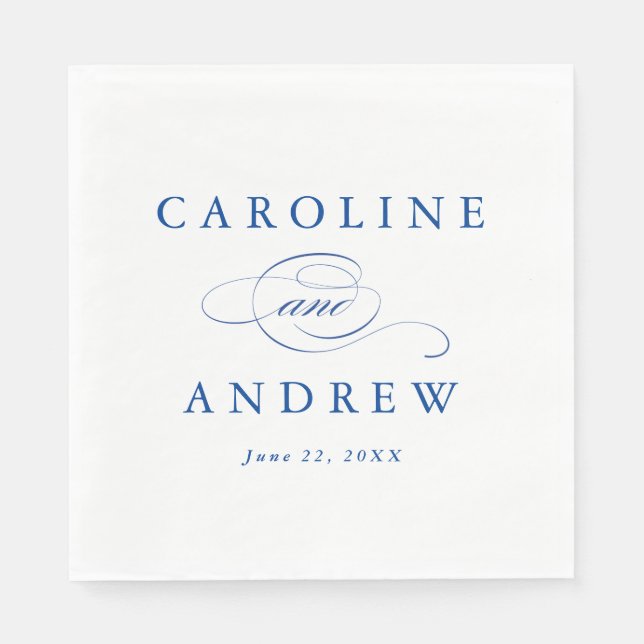 Serviette En Papier Mariage de script classique (Devant)