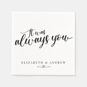 Serviette En Papier Mariage de script classique moderne