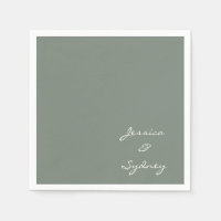 Mariage de script minimaliste vert foncé personnal