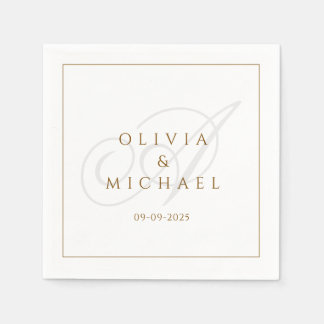 Serviette En Papier Mariage de script personnalisé Vintage serviettes