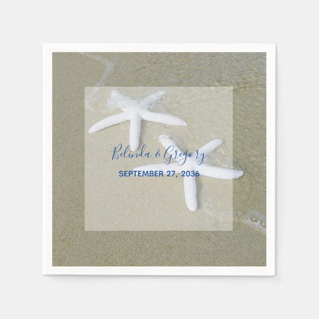 Serviette En Papier Mariage de Starfish Beach (Devant)